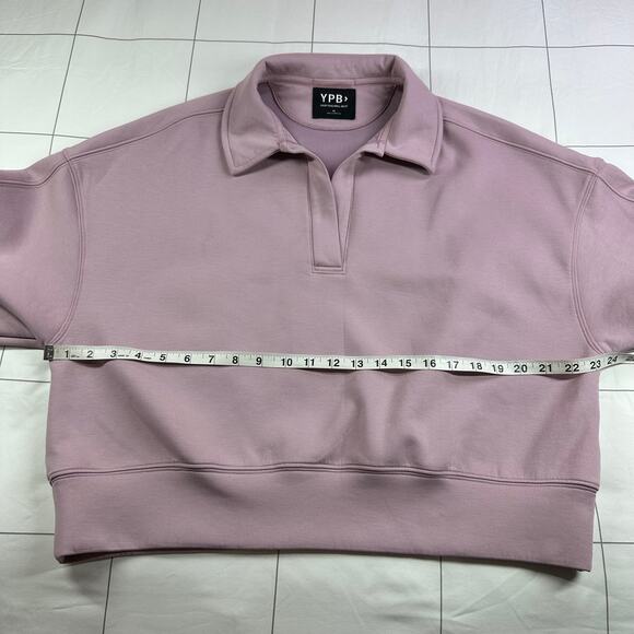Abercrombie YPB Sweatshirt Womens Medium Purple Pink NeoKnit Polo Lounge Active - Picture 6 of 9